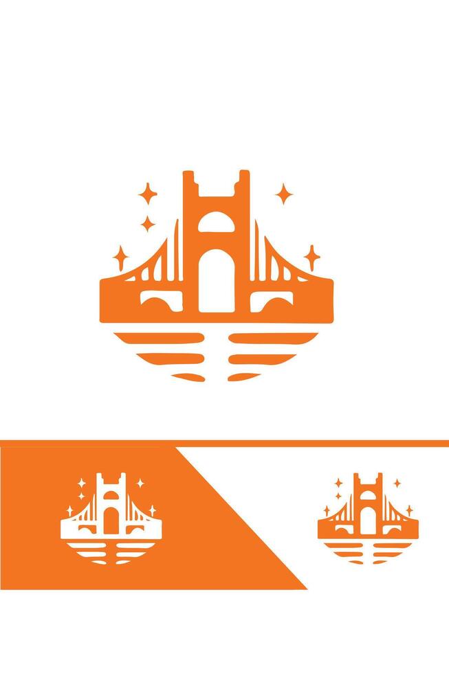 The Linkway Bridge bridge logo design vector
