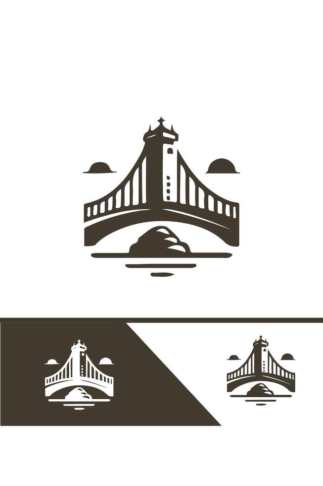The Blue Bridge bridge logo design vector