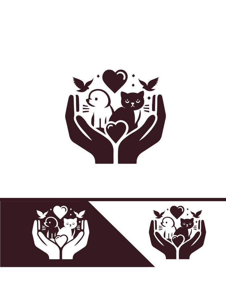 Safe Pets Care Pets In Safe Hand logo vector