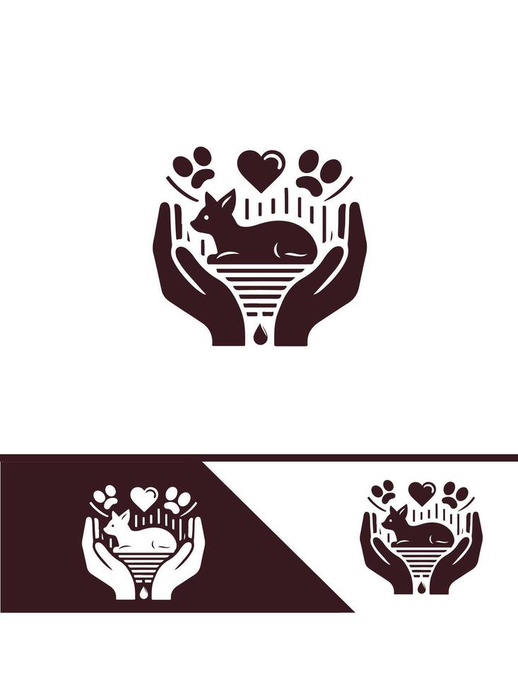 Pet Guardian Pets In Safe Hand logo vector