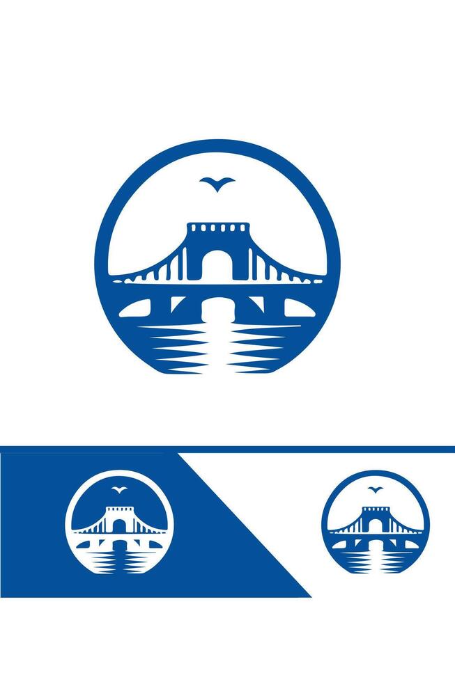 Horizon Path Bridge bridge logo design vector
