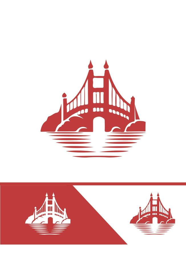 The Stepping Bridge bridge logo design vector