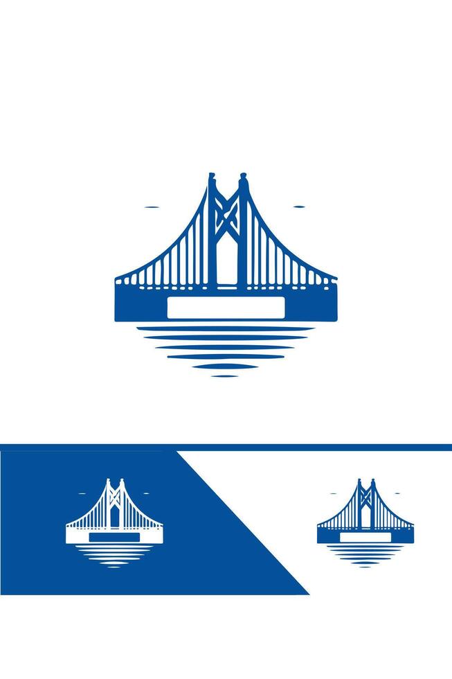Unity Span bridge logo design vector