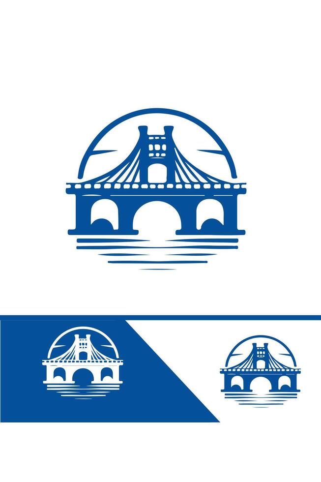 Bridge Forge bridge logo design vector