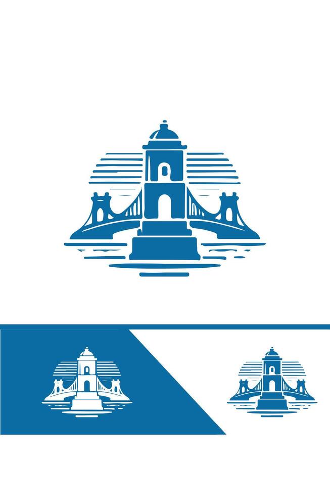 Bridge Works bridge logo design vector