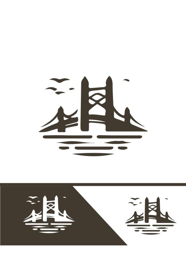 Bridge Flow bridge logo design vector
