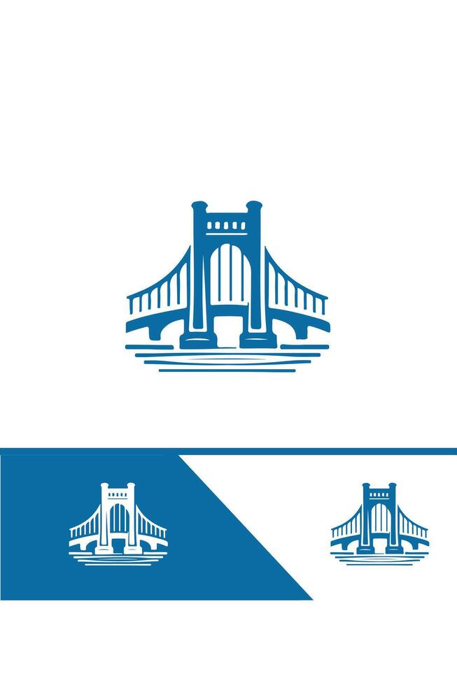 Arch Bridge bridge logo design vector