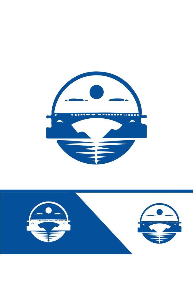 Bridge Heights bridge logo design vector