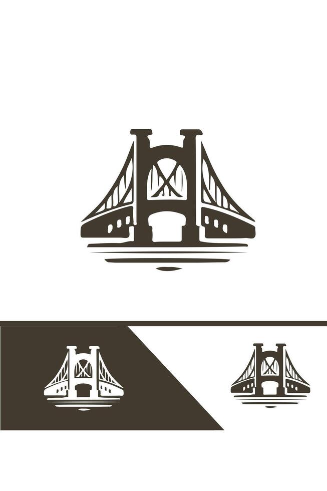 Bridge Link bridge logo design vector