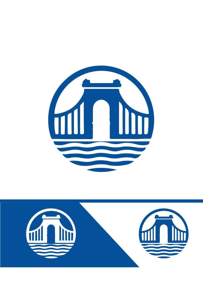 Horizon Bridge bridge logo design vector