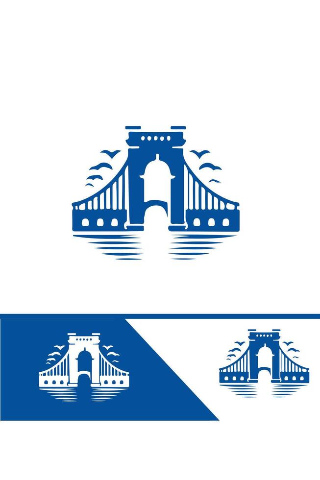 The Summit Bridge bridge logo design vector