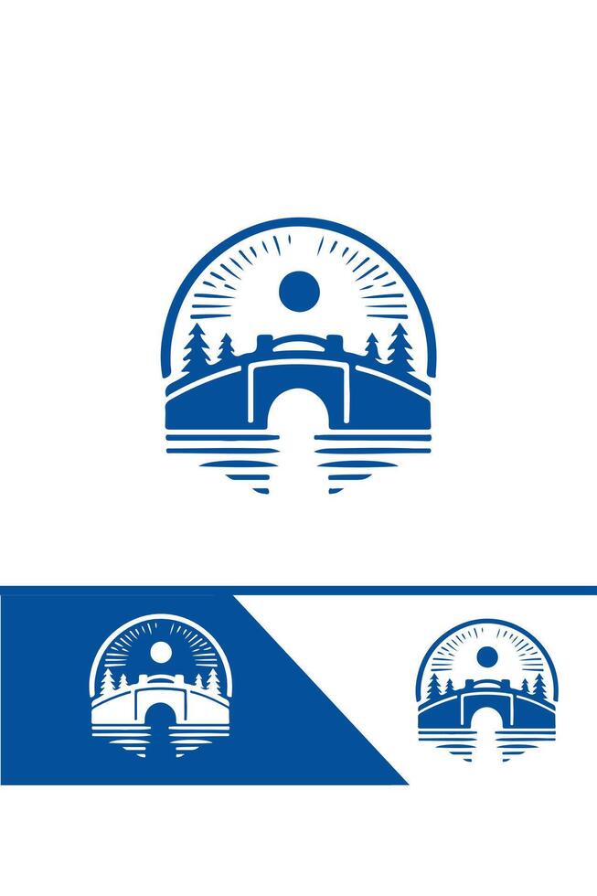The Infinite Bridge bridge logo design vector