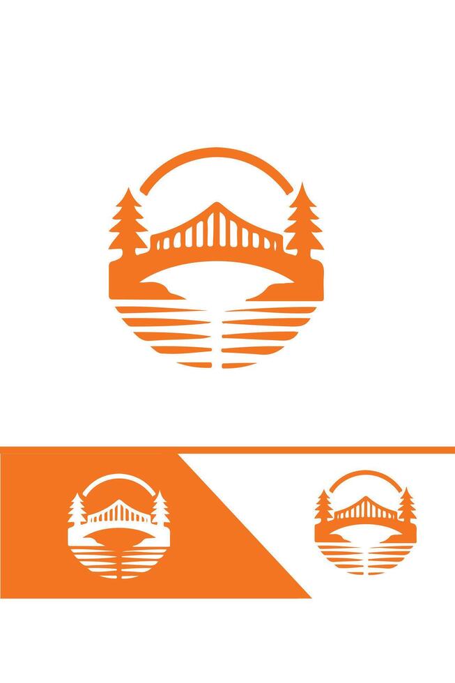 Bridge Path bridge logo design vector