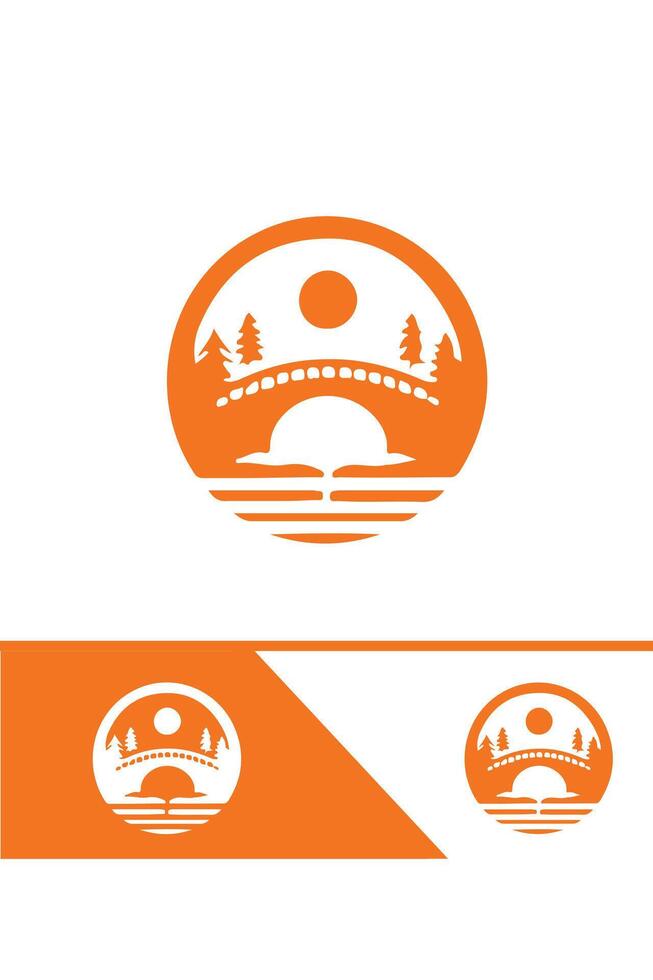 Bridge Rise bridge logo design vector