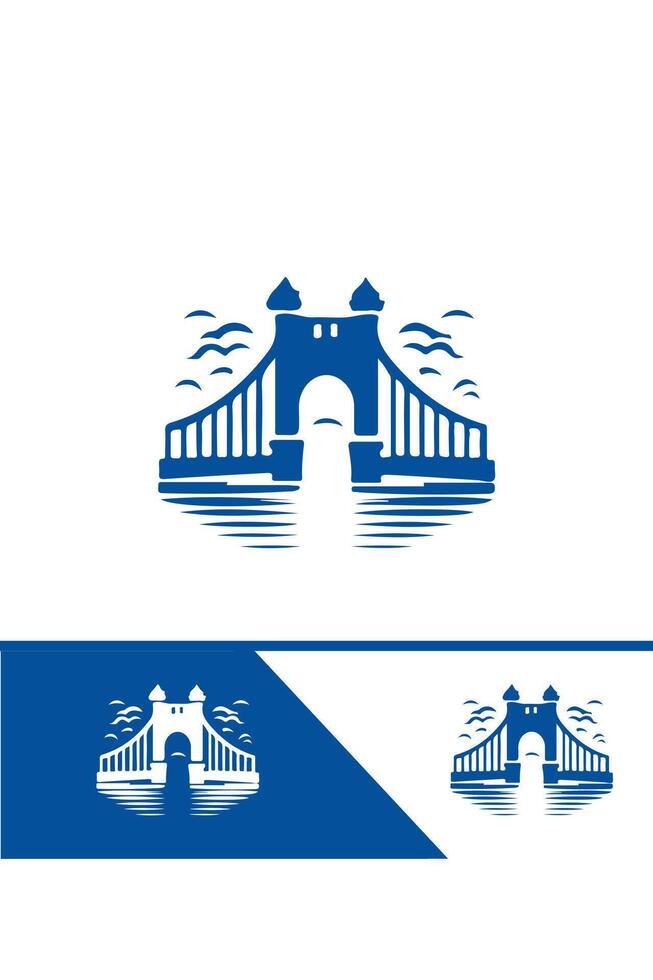 The Bridge way bridge logo design vector
