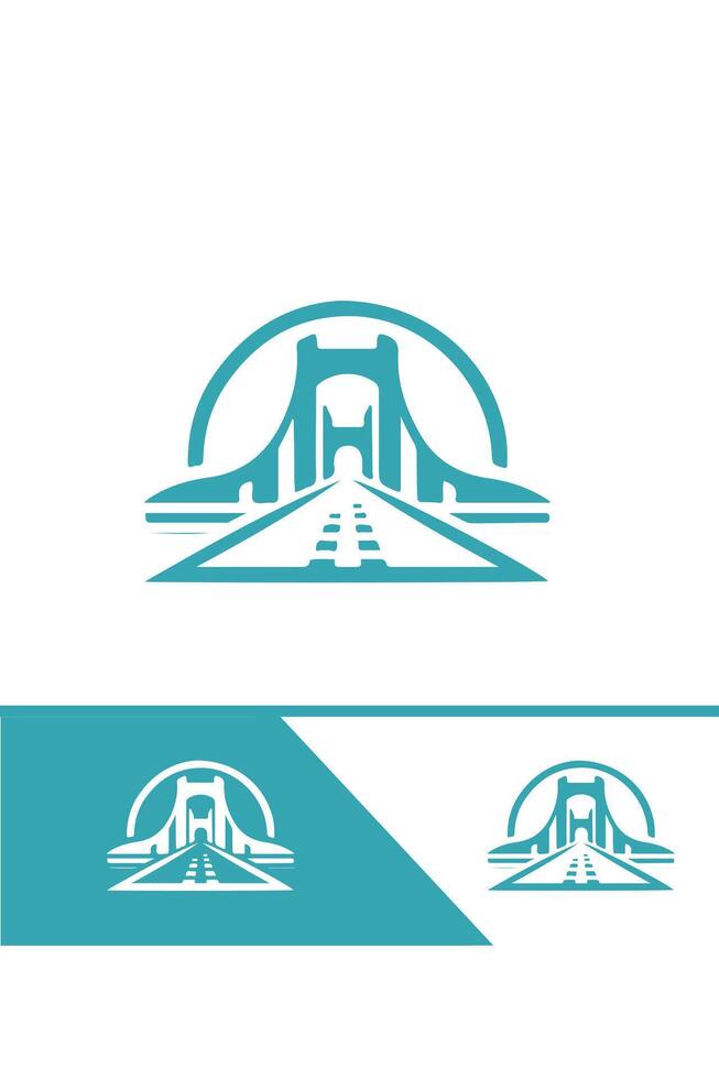 The Crossing Point bridge logo design vector