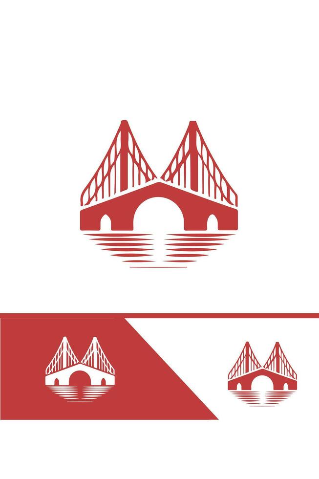 Bridge Fusion bridge logo design vector