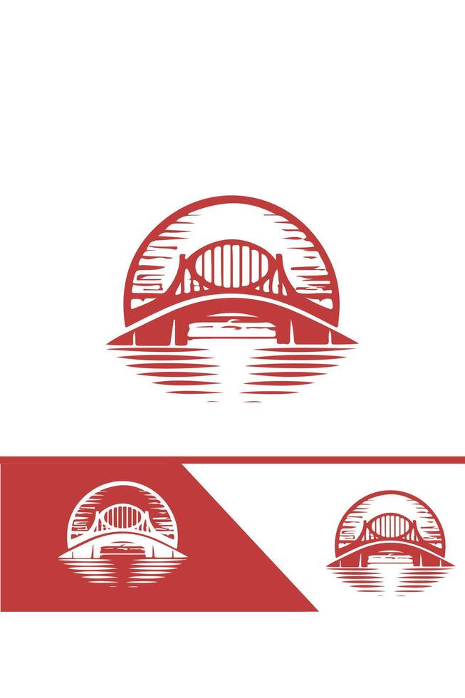 Bridge Bound bridge logo design vector