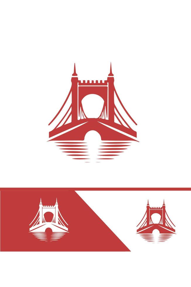 The Golden Bridge bridge logo design vector