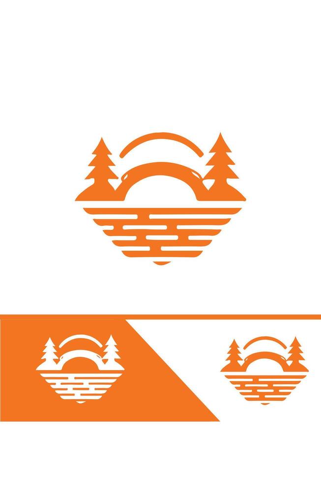 Bridge Horizon bridge logo design vector