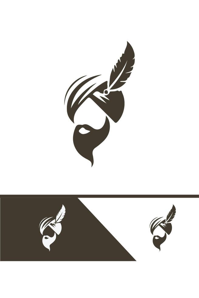 Turban Glow Up Logo Design vector