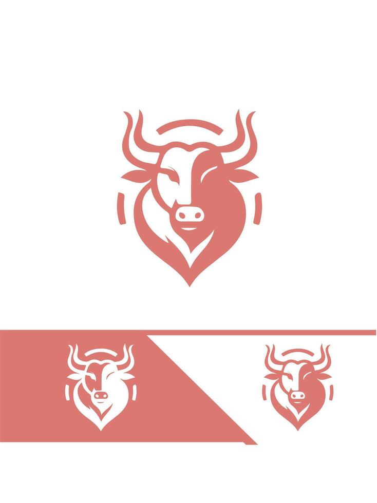 True Horn Bull Farms bull logo vector