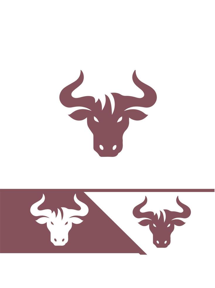 Bold Horn Bull Ranch bull logo vector