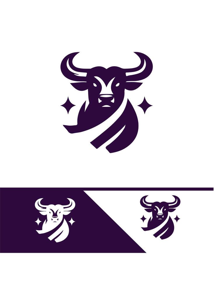 Black Bull Acres bull logo vector