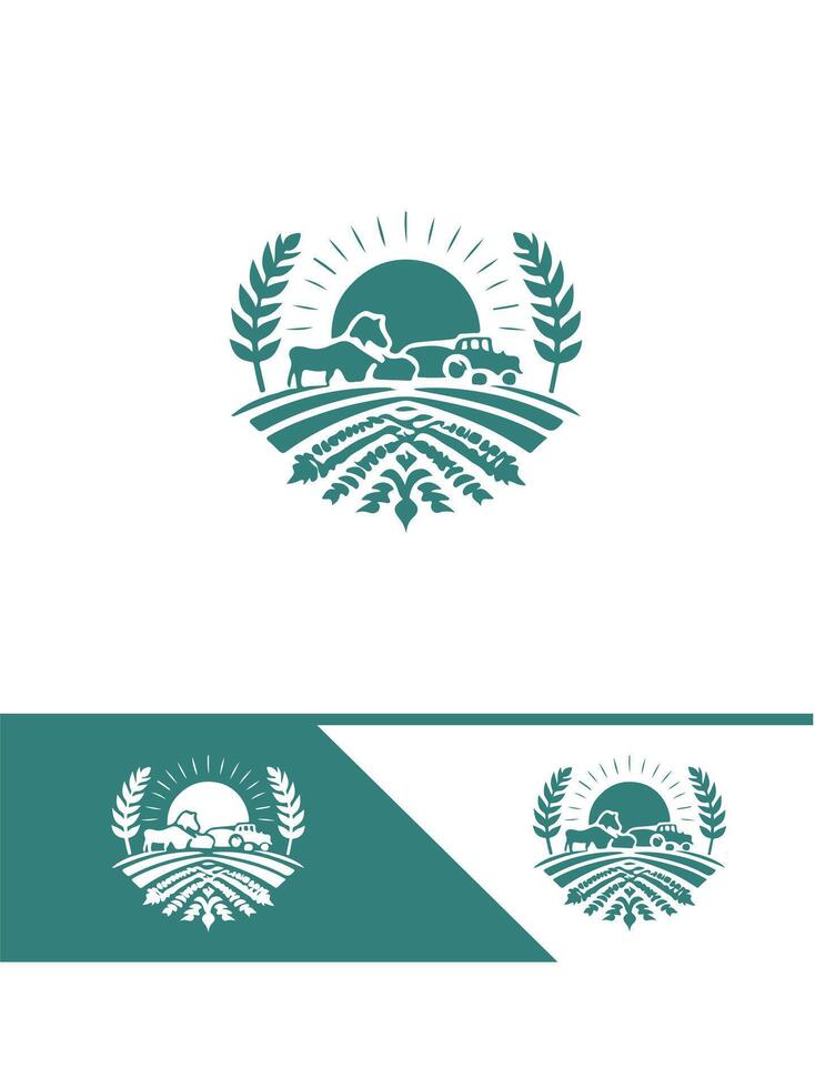 Golden Harvest Fields FARM FIELD logo vector