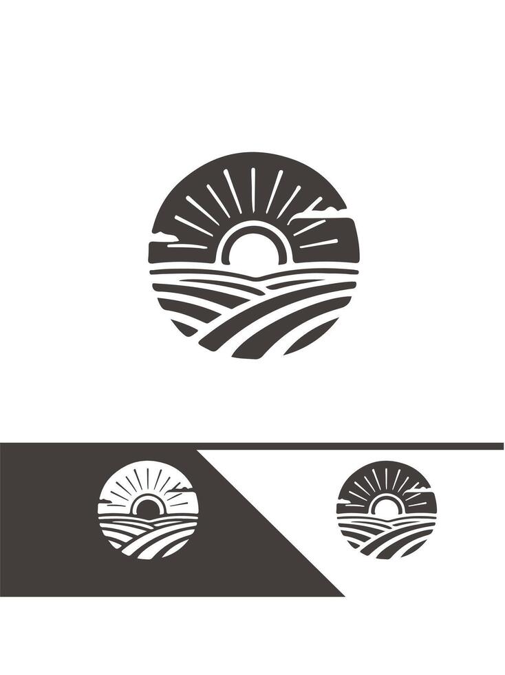Rustic Fields FARM FIELD logo vector