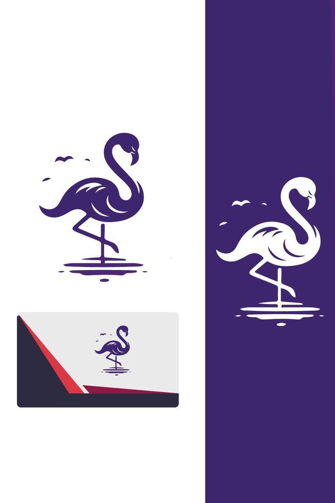 Flamingo Horizon Logo Design vector