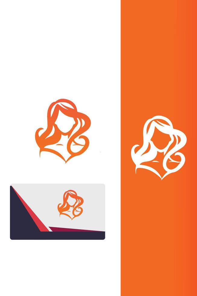Flamingo Charm Girl Logo Design vector