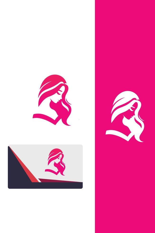 Flamingo Chic Girl Logo Design vector