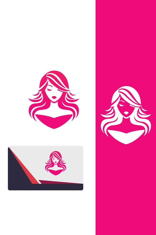 The Flamingo Girl Logo Design vector