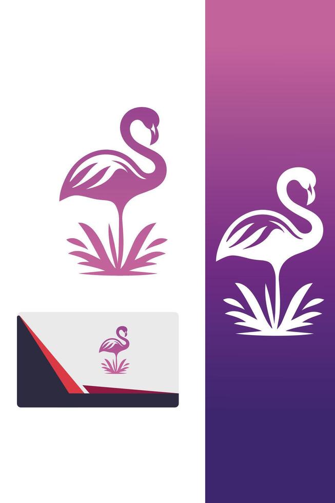 Flamingo Paradise Logo Design vector