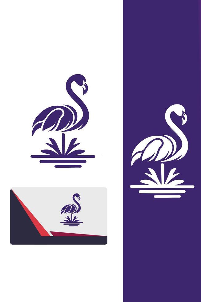 Graceful Flamingo Logo Design vector