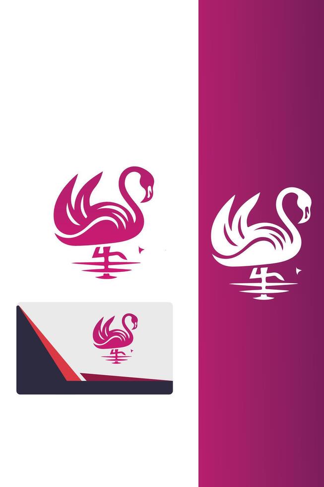 Flamingo Glow Logo Design vector
