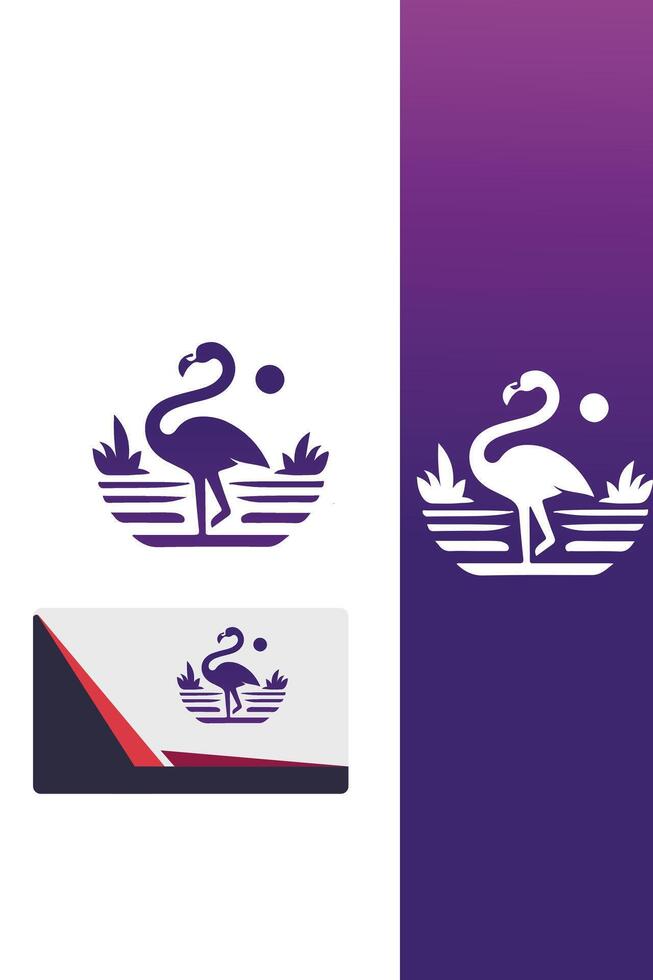 Flamingo Flair Logo Design vector