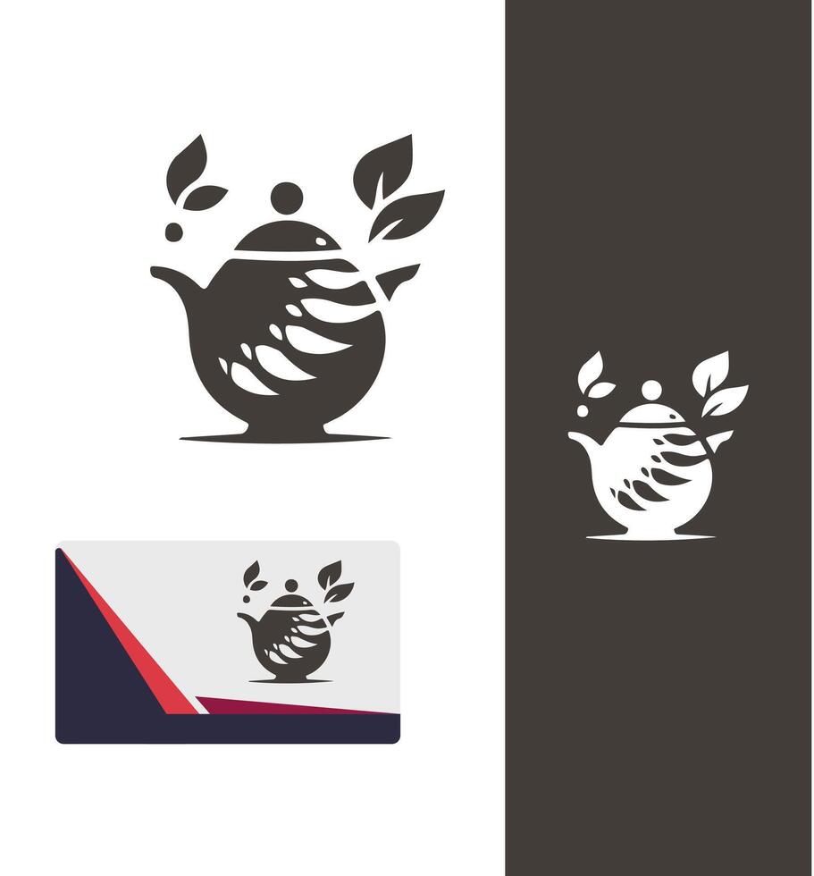 Whistling Leaves Teapot Logo Design vector