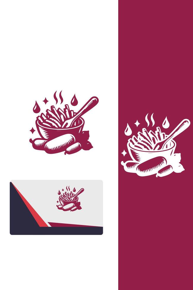 The Fry Den Fry Cooking logo vector