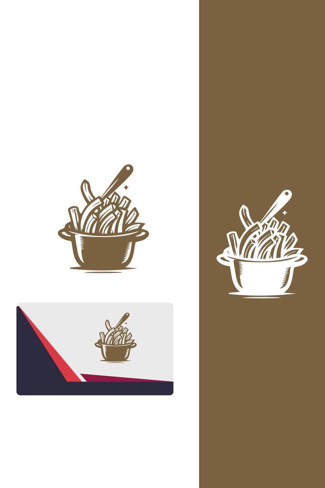 The Fry Station Fry Cooking logo vector