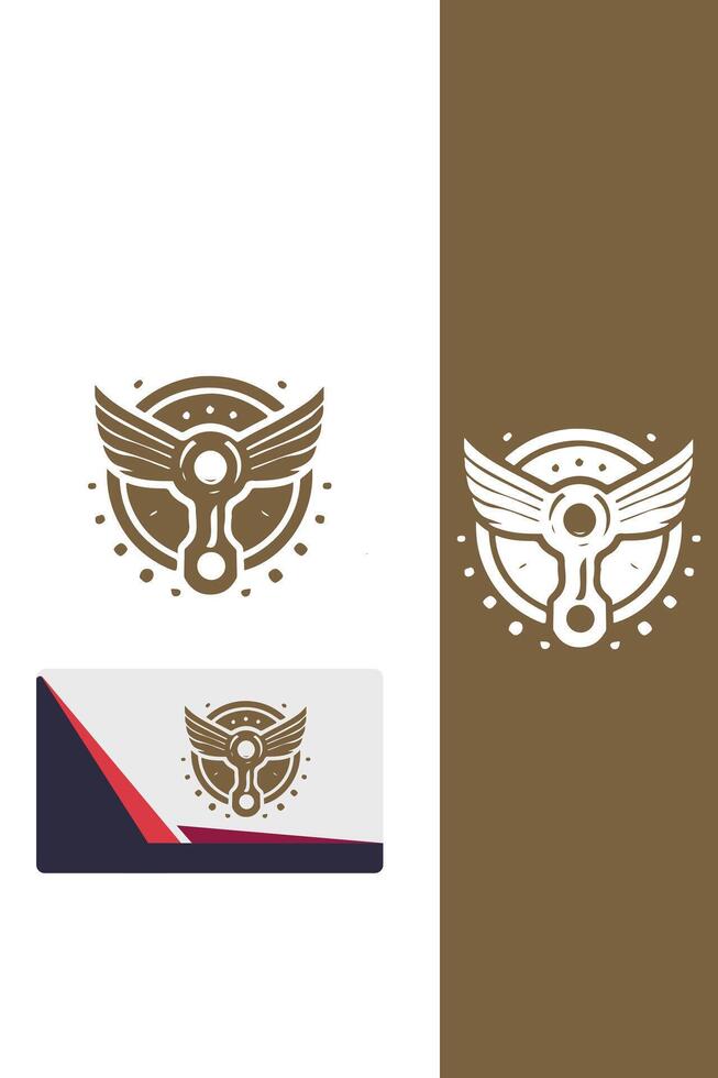 Flight Piston Works Piston Wings logo vector