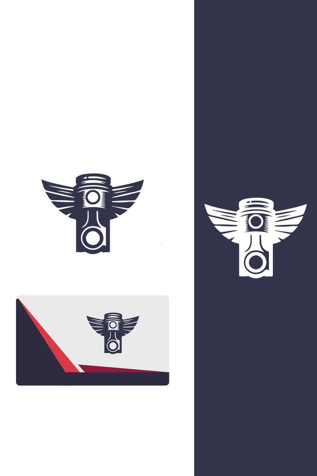Sky Engine Wings Piston Wings logo vector