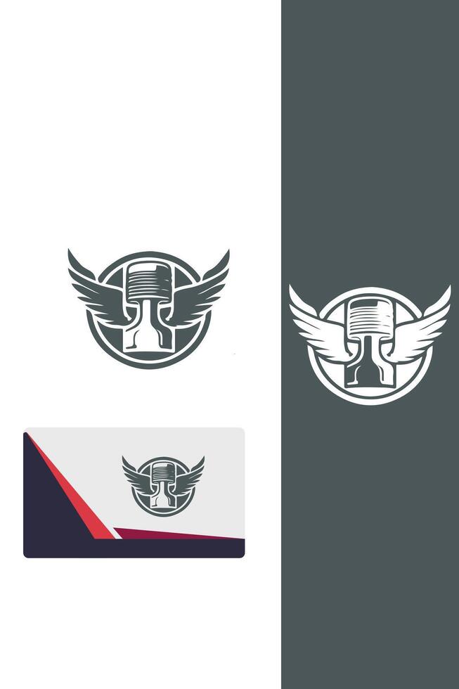 Piston Sky Piston Wings logo vector