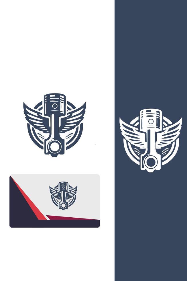 Piston Aerodynamics Piston Wings logo vector