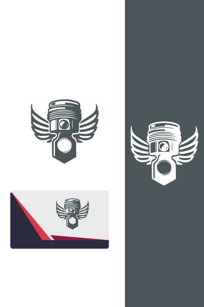 Winged Engines Co Piston Wings logo vector