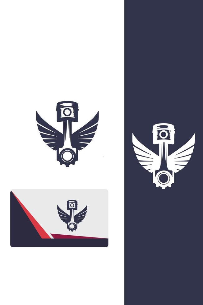 Winged Pistons Piston Wings logo vector