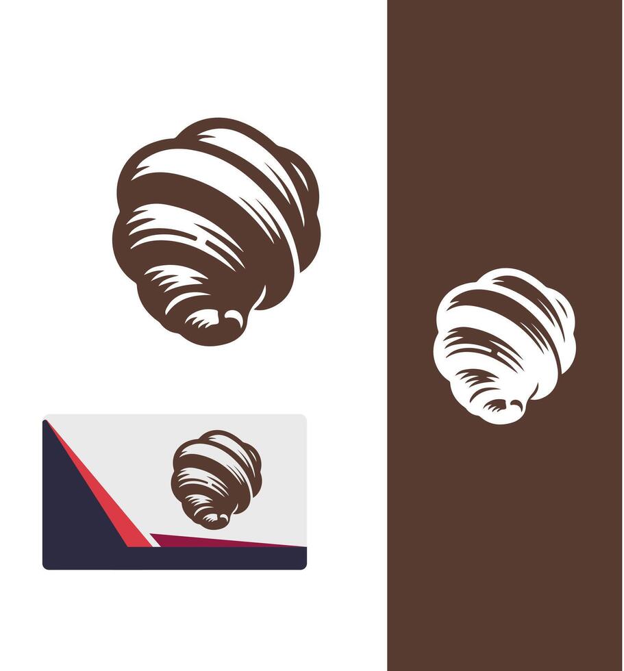 Fresh Flake Bakery croissant logo vector