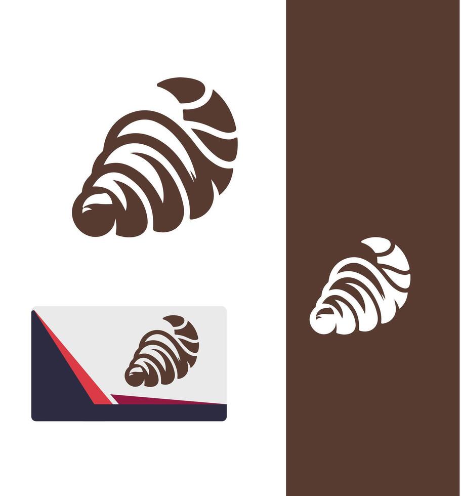 Flaky Dreamland croissant logo vector