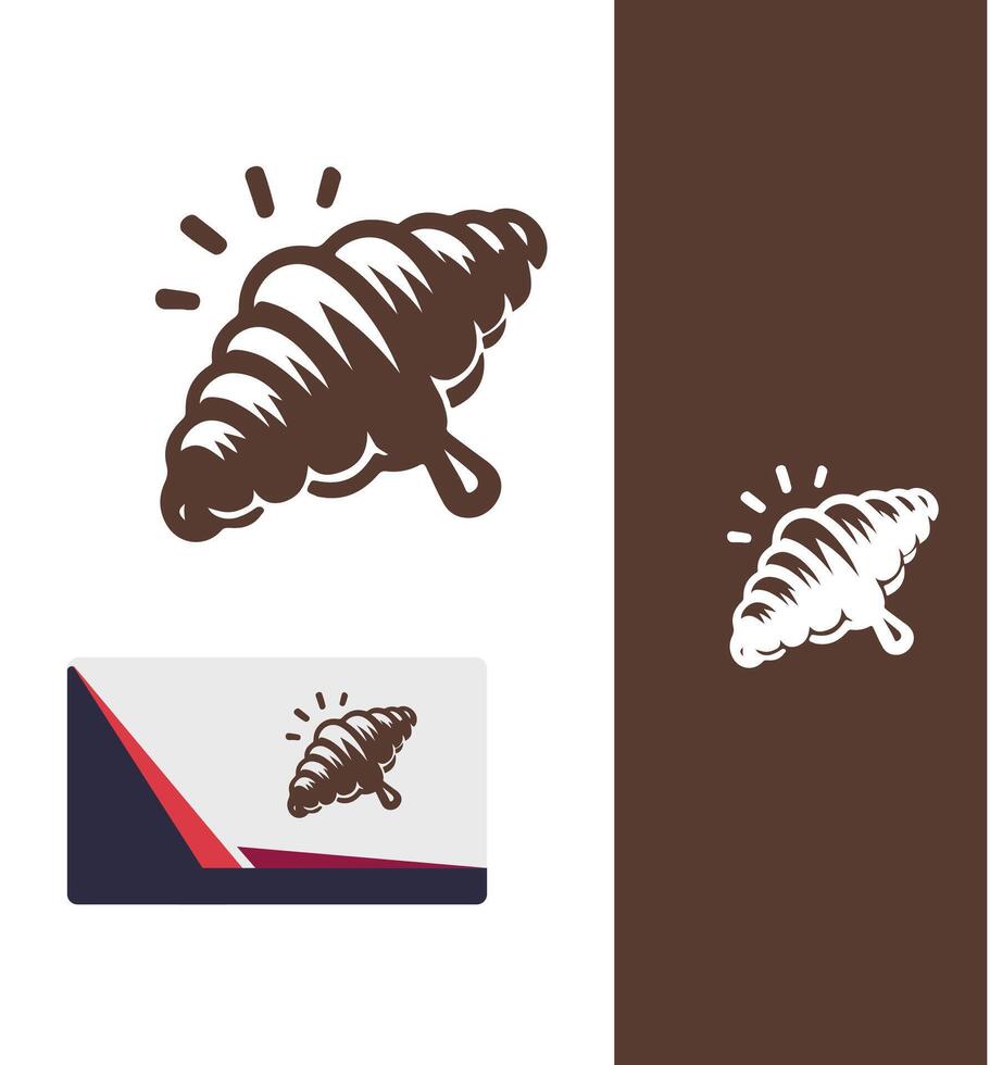 Flaky Temptations croissant logo vector